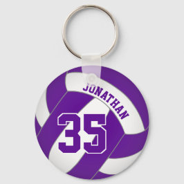 Llavero jugador de voleibol púrpura nombre personalizado n