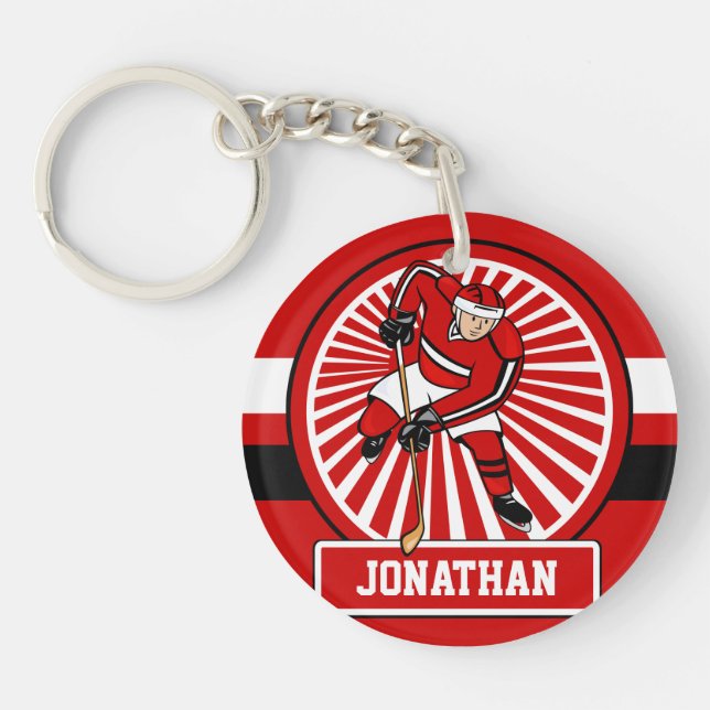 Llavero Jugador personalizado del hockey sobre hielo (Frente)