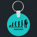 Llavero jugador saxofón gracioso<br><div class="desc">Divertidos camisetas de la evolución del jugador saxofón,  camisetas y regalos para jugadores de sax. Unas divertidas prendas para los cumpleaños,  Navidades o cualquier ocasión.</div>