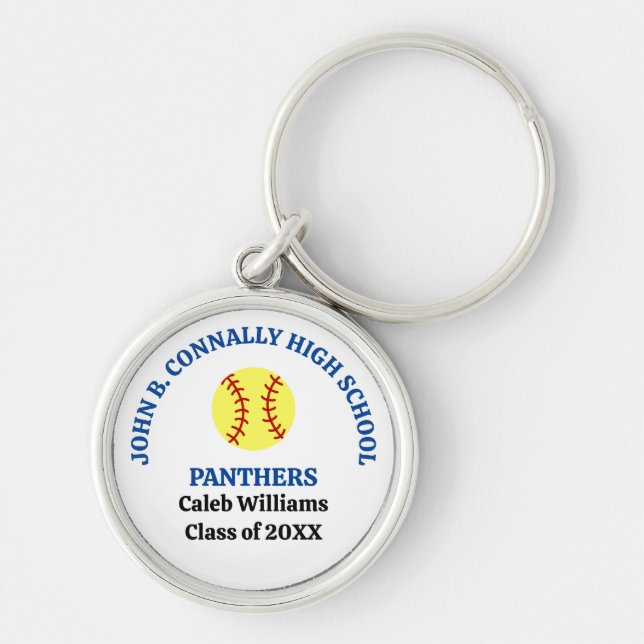 Llavero Jugadora de Softbol de Escuela Secundaria Personal (Frente)