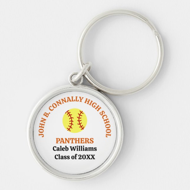 Llavero Jugadora de Softbol de Orange High School Personal (Frente)