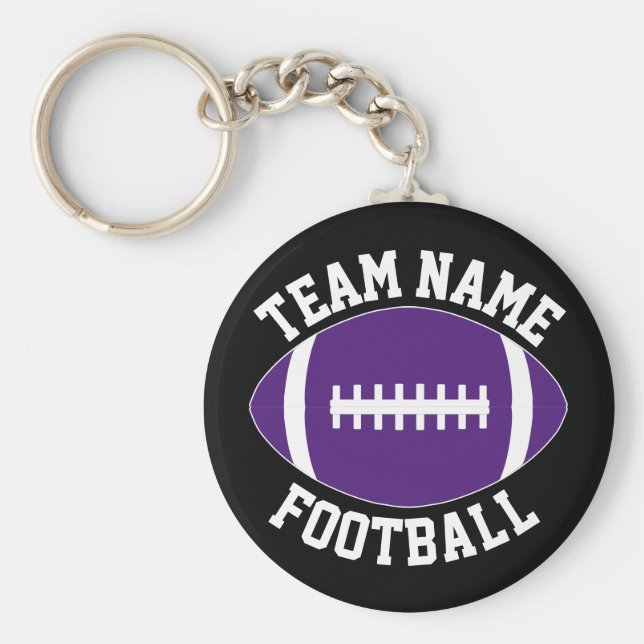 Llavero Jugadores de fútbol morado y entrenador Personaliz (Frente)