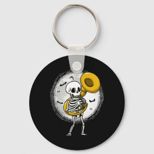 Llavero Jugando a la banda de Halloween de Sousaphone Tuba