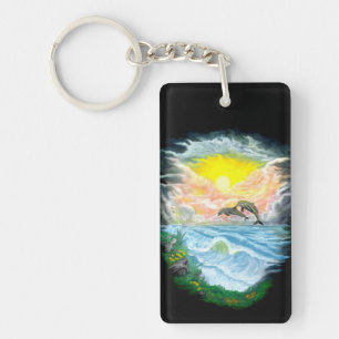 Llavero Jugando a los delfines al sol