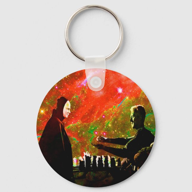 Llavero Jugar al ajedrez con muerte (Anverso)