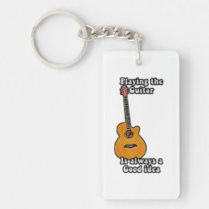 Llavero Jugar la guitarra es siempre una buena idea. retro