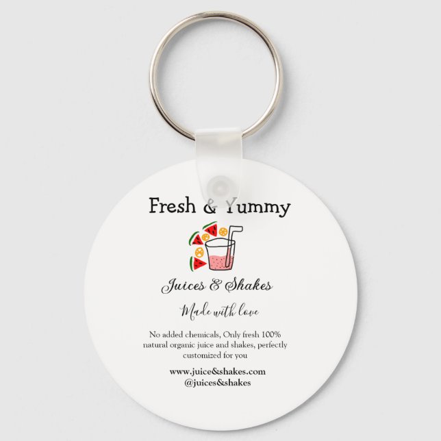 Llavero Jugos y sacudidas sitio web de negocios de restaur (Anverso)