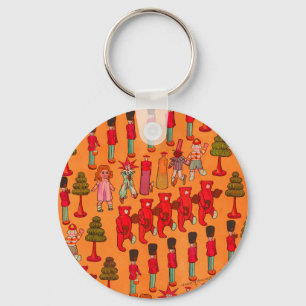 Llavero Juguete Navideño Antiguo Niños Juegan