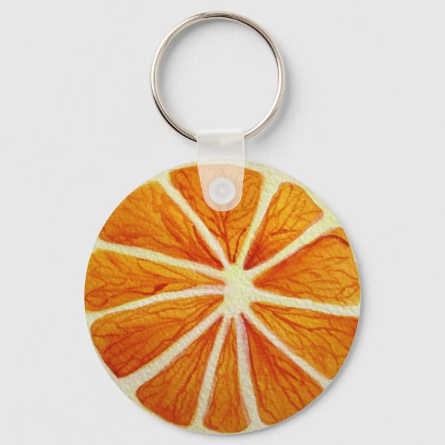 Llavero Juicoy Naranja acuarela fruta pop art (Anverso)