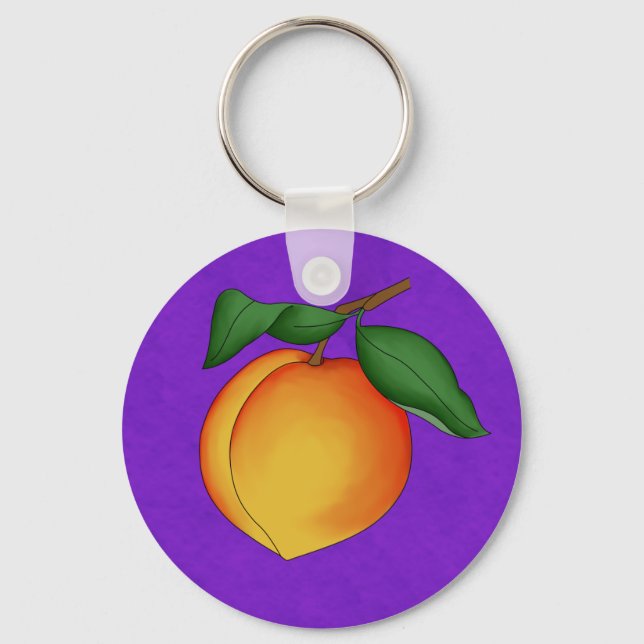 Llavero Juicy Peach & Purple Background Keychain (Anverso)