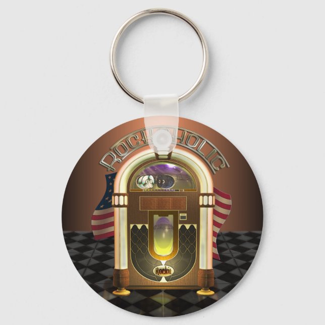 Llavero Jukebox Rockaholic Keychain (Anverso)