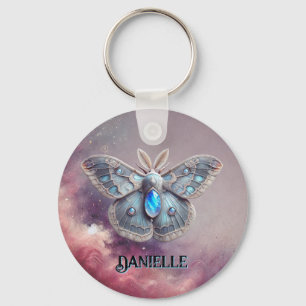 Llavero June Birthstone Keychain - Diseño Moonstone Moth