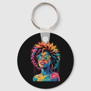 Llavero Juneteenth Mujer Negra Reina Afro Africana Melanin