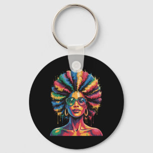Llavero Juneteenth Mujer Negra Reina Afro Africana Melanin
