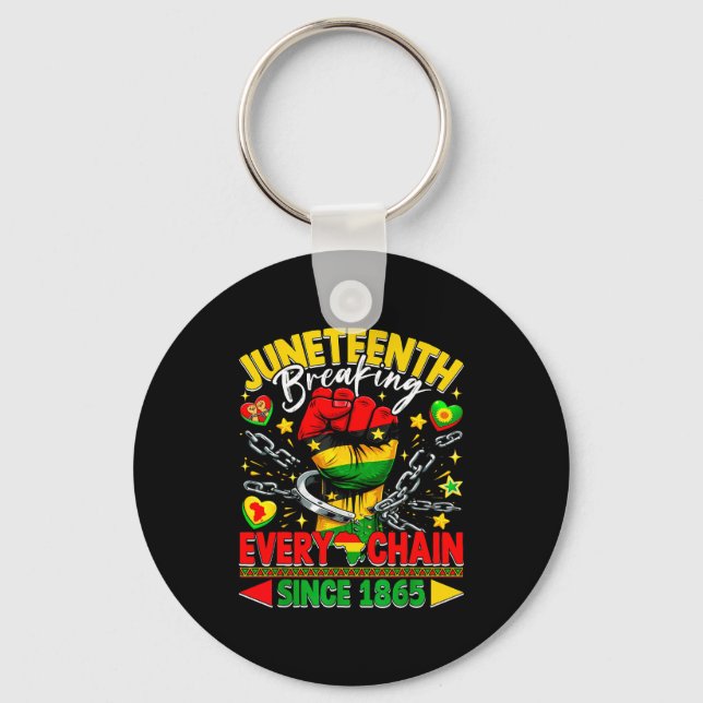 Llavero Juneteenth rompiendo cada cadena desde 1865 libert (Anverso)