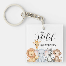 Llavero Jungle Safari "It's About To Get Wild" Baby Shower