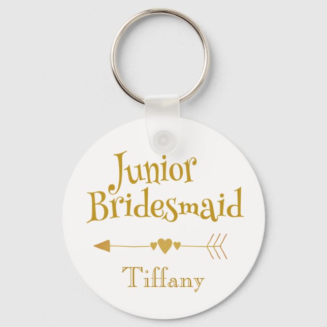 Llavero Junior Bridesmaid Gifts Golden Font (Anverso)