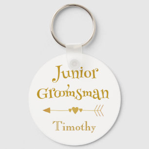 Llavero Junior Groomsman Golden and White