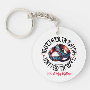 Llavero Juntos En Fe Unidos En El Amor- Marcos 10:9