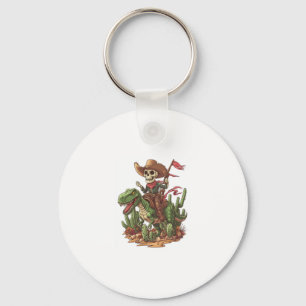 Llavero Jurassic Cowboy Skull � divertida Dino Rodeo