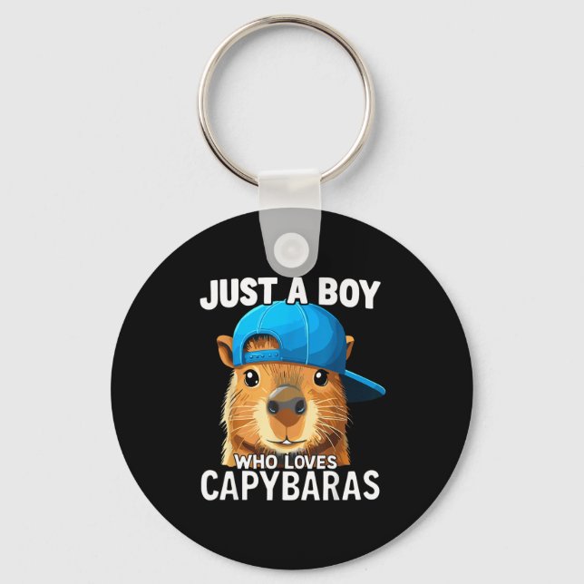 Llavero Just A Boy Who Loves Capybaras  (Anverso)