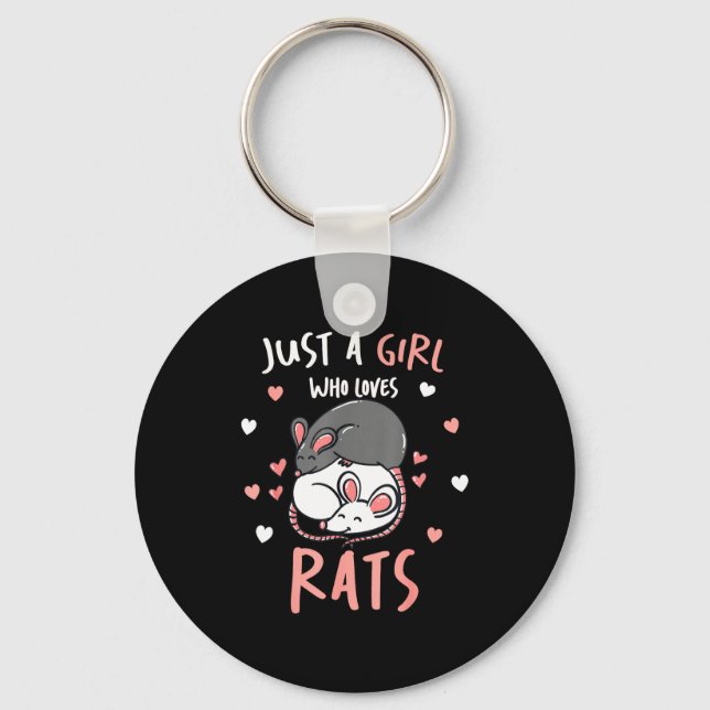 Llavero Just A Girl Who Loves Rats Cute Pet Lover Gift For (Anverso)
