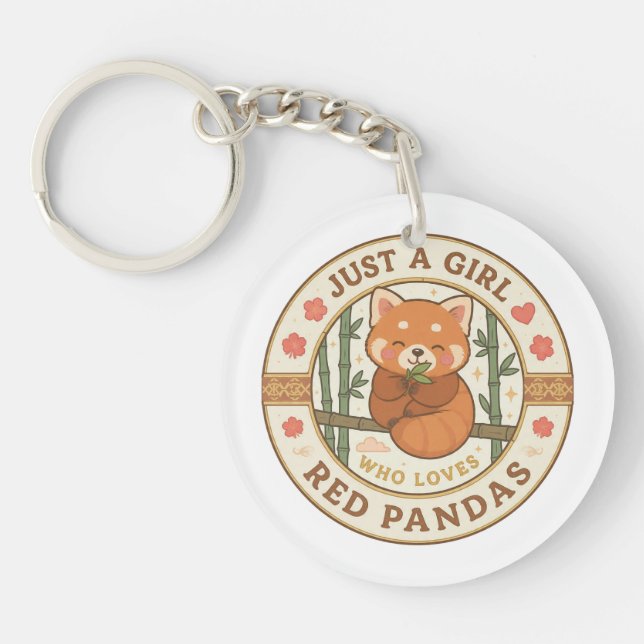 Llavero Just A Girl Who Loves Red Pandas - Keychain (Frente)