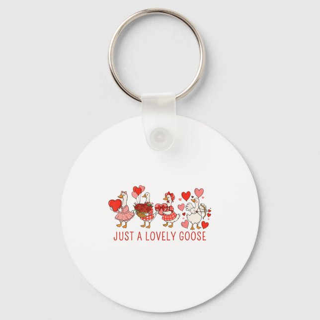 Llavero Just A Lovely Goose Valentines Day Cute Heart Goos (Anverso)