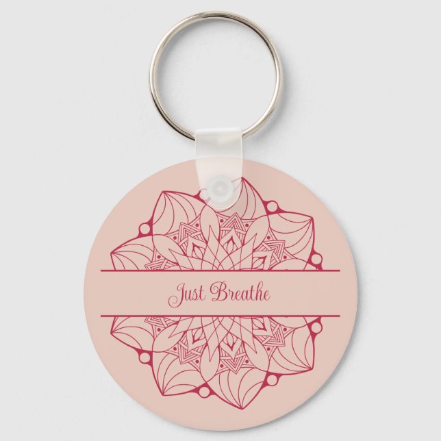 Llavero Just Breathe - Personalizado Mandala (Anverso)