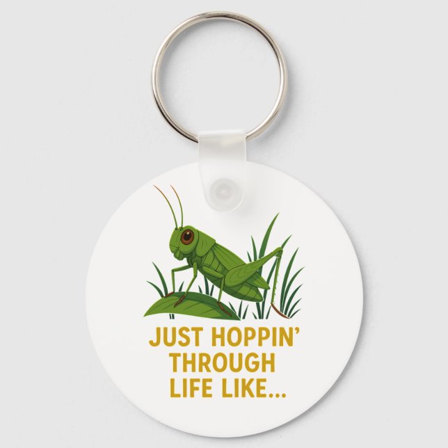 Llavero "Just Hoppin’ Grasshopper Art" (Anverso)