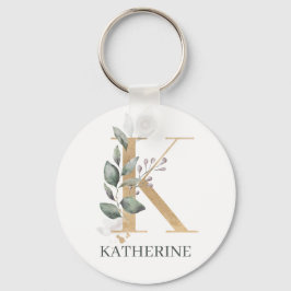 Llavero K Monogram Floral Personalized