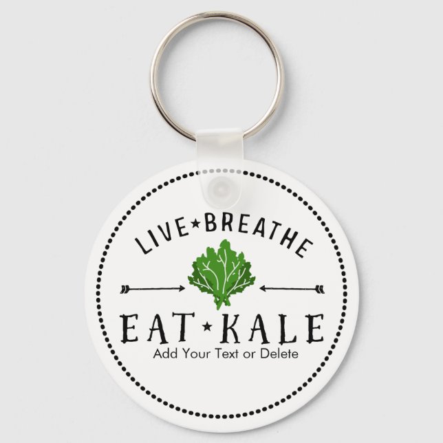 Llavero Kale Vegetarian Live Breathe Eat Kale Personalizad (Anverso)