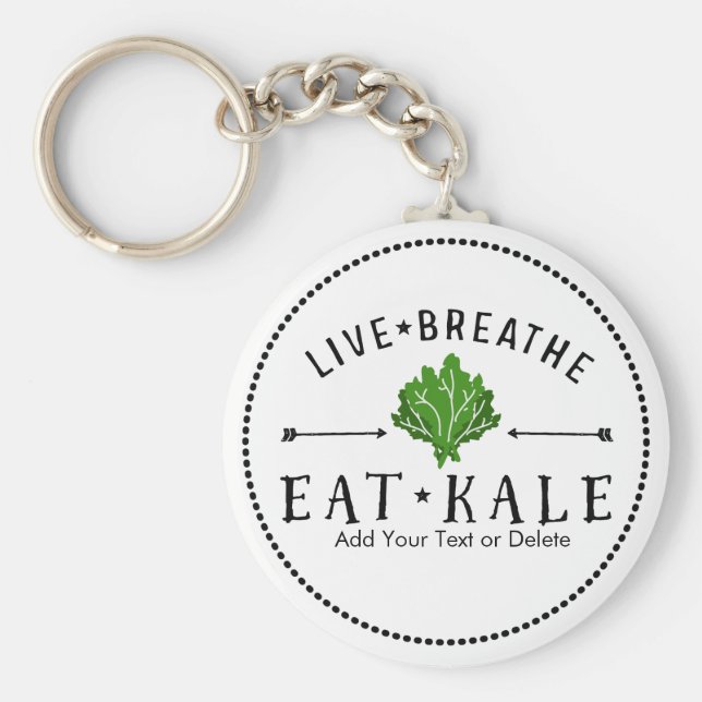 Llavero Kale Vegetarian Live Breathe Eat Kale Personalizad (Frente)