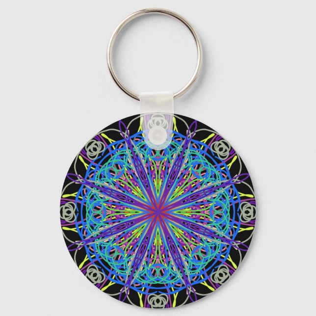 Llavero Kaleidoscope Mandala Art Joyful Colores (Anverso)