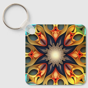 Llavero Kaleidoscope Mandala Flower Design-23091