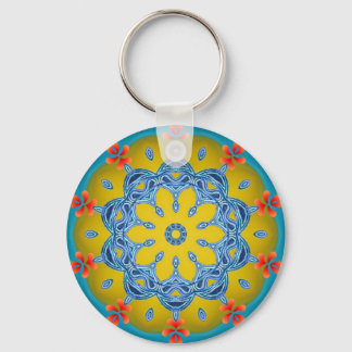 Llavero Kaleidoscopio azul y amarillo