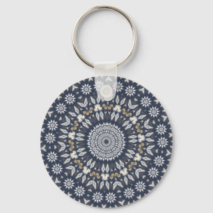 Llavero Kaleidoscopio con copo de nieve azul