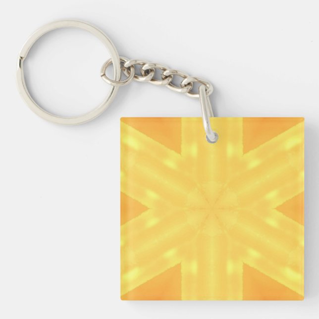 Llavero Kaleidoscopio de un brillante amanecer y líneas (Frente)