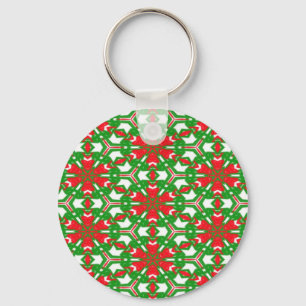 Llavero Kaleidoscopios rojos, blancos y verdes