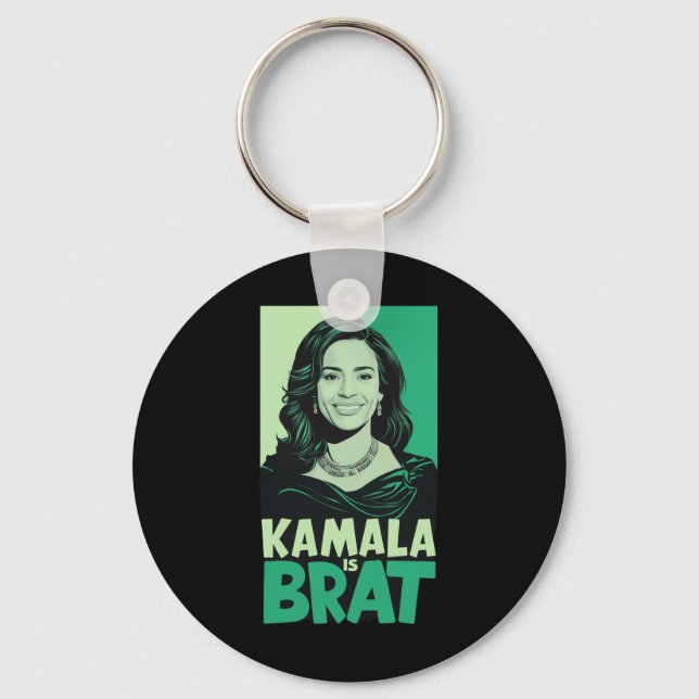 Llavero Kamala es divertida sarcástica Brat (Anverso)