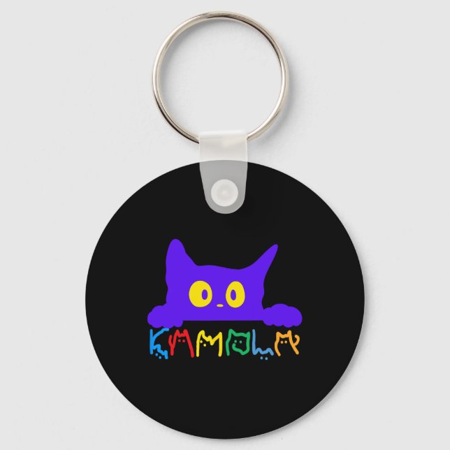 Llavero Kamala Harris Funny Cat Lettering Typography (Anverso)