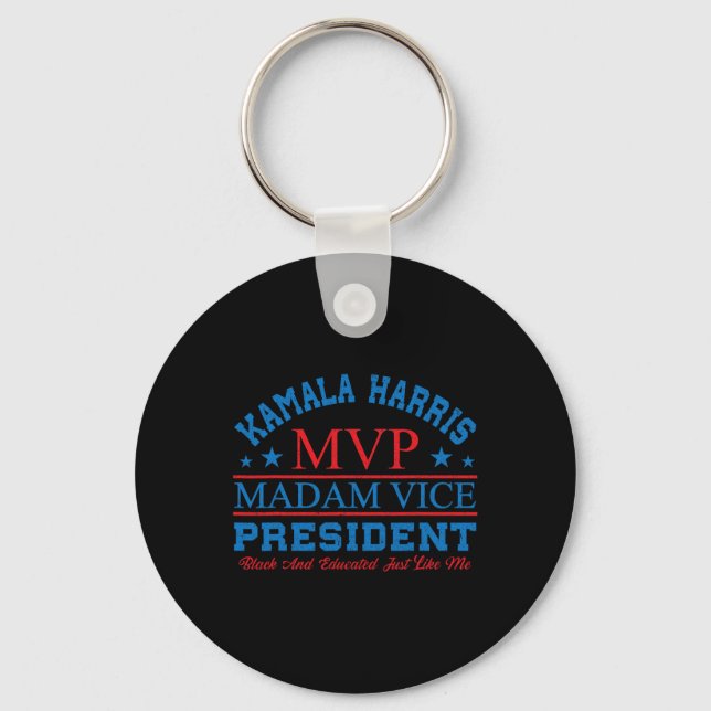 Llavero Kamala Harris Mvp Señora Vicepresidenta Black Y E (Anverso)