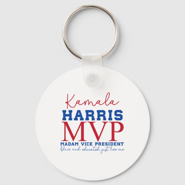 Llavero Kamala Harris Mvp Señora Vicepresidenta Black Y E (Anverso)