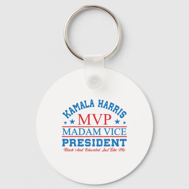 Llavero Kamala Harris Mvp Señora Vicepresidenta Black Y E (Anverso)