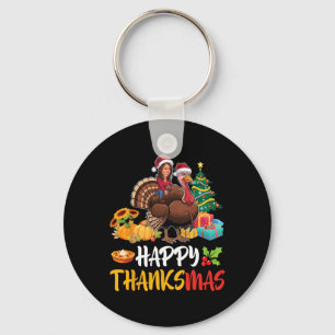 Llavero Kamala Harris Santa Claus Riding Turkey Happy Than