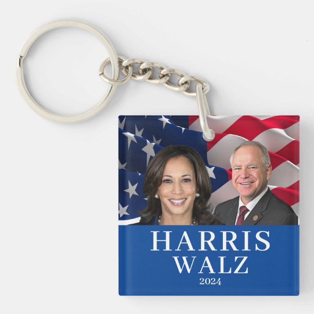 Llavero Kamala Harris Y Tim Walz 2024 (Frente)