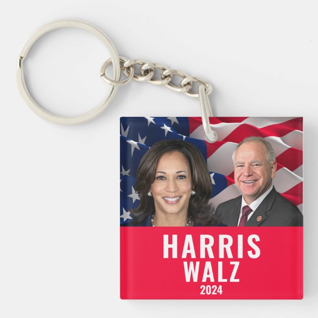 Llavero Kamala Harris Y Tim Walz 2024 (Frente)