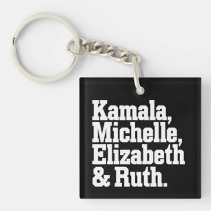Llavero Kamala Michelle Elizabeth Ruth Política Feminista