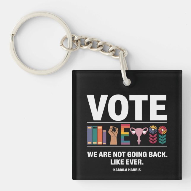 Llavero Kamala No Regresaremos Como Feministas (Frente)