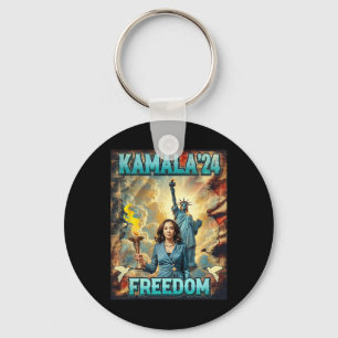Llavero Kamala Por El Presidente Lema Estatua Libertad Pro